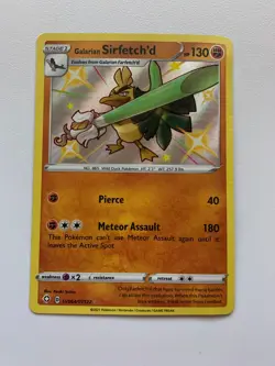 Pokemon TCG Sirfetch'd Shiny Holo Sv064/Sv122 Shining Fates DAMAGED CARD - Image 1