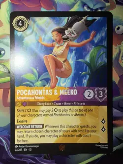 Disney Lorcana Attack Of The Vine Pocahontas & Meeko Legendary 27/207 Card - Image 1