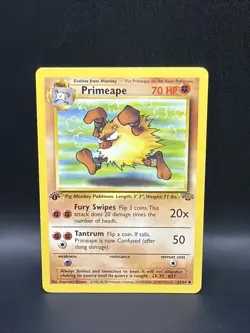 Pokemon TCG Primeape 1st Edition Jungle, Card 43/64, Uncommon, Vintage D2 - Image 1