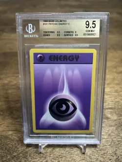 1999 POKEMON BASE SET UNLIMITED #101 PSYCHIC ENERGY BECKETT BGS 9.5 GEM MINT psa - Image 1