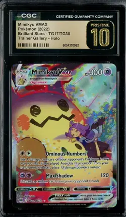 2022 Pokemon Brilliant Stars TG17/TG30 MIMIKYU VMAX TG Holo CGC 10 Pristine - Image 1