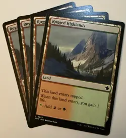 x4 Rugged Highlands FDN Foundations MTG 265 LIFE LAND M/NM 4x Playset - Image 1
