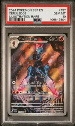 2024 Pokemon Surging Sparks #197 Ceruledge Illustration Rare PSA 10 - Image 1