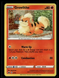 Growlithe 4/15 McDonald's Collection 2022 Pokemon - Image 1