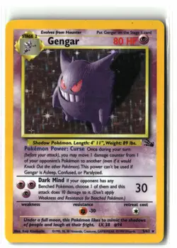 1999 Gengar ⭐ 5/62 Unlimited Holo Rare Vintage WOTC Fossil Pokemon LP - Image 1