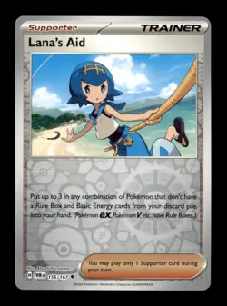 Lana's Aid 155/167 Uncommon Twilight Masquerade Pokemon Reverse Holo Near Mint - Image 1