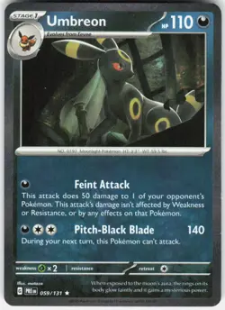 Umbreon 059/131 Holo Rare Prismatic Evolutions Pokemon Near Mint - Image 1