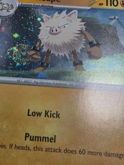LP Primeape - Double Swirl Cosmos Holo 107/193 Paldea Evolved Pokemon - Image 2