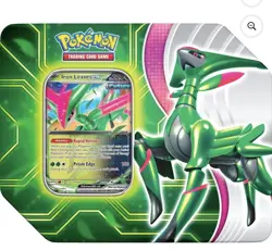 Pokemon Paradox Clash Factory Sealed Tin Box - Iron Leaves - 5 Booster Packs - Image 1