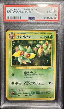 Pokemon TCG Belossom Holo Japanese Neo Genesis PSA 8 NM-MT - Image 1