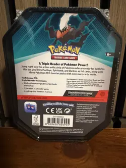 Pokemon TCG: Mighty Mysterious Tin Darkrai New Factory Sealed 2024 3x Boosters - Image 2