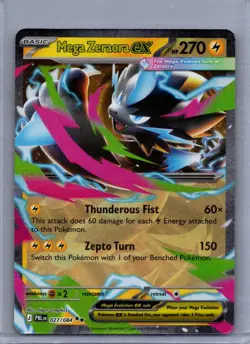 MEGA ZERAORA EX 027/084 DOUBLE RARE PITCH BLACK POKEMON HOLO NM/M - Image 1