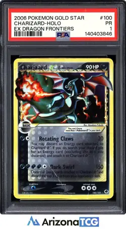 Pokemon 2006 Charizard 100/101 Delta Species Gold Star EX Dragon Frontiers PSA 1 - Image 1