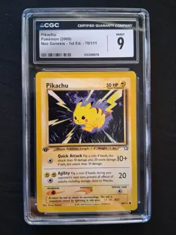 Pikachu #70/111 1st Edition Neo Genesis 2000 Pokemon CGC 9 - Image 1