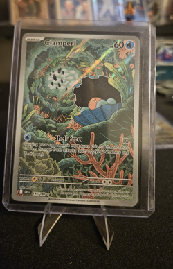 Pokemon TCG Clamperl 195/182 Sv10 Destined Rivals Illus Rare Full Art Holo - Image 1