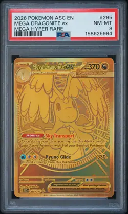 2026 POKEMON ASC EN-ASCENDED HEROES MEGA HYPER RARE #295 MEGA DRAGONITE EX PSA 8 - Image 1