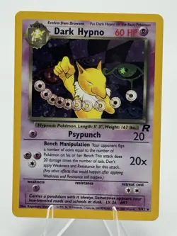 Swirl Dark Hypno 9/82 Team Rocket Holo Pokemon TCG Vintage - Image 1