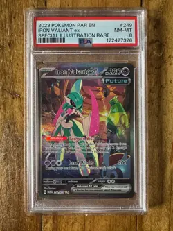 POKEMON TCG - PARADOX RIFT - IRON VALIANT EX 249/182 - PSA 8 - Image 1