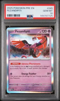 2025 POKEMON PRE EN-PRISMATIC EVOLUTIONS #045 FEZANDIPITI PSA 10 - Image 1