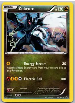 Zekrom 64/108 Holo Rare Roaring Skies Pokemon - Image 1