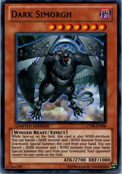 Yugioh Dark Simorgh CT08-EN006 Limited Edition Super Rare NM - Image 1