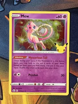 Pokemon TCG - Mew - 011/025 - Celebrations 25th Anniversary Holo Rare NM - Image 1