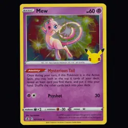 Mew 011/025 Celebrations Holo Rare Pokemon TCG NM - Image 1