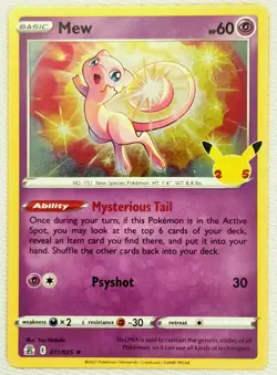 2021 Pokemon TCG Mew 011/025 Holo Rare Celebrations Excellent-NM/M - Image 3