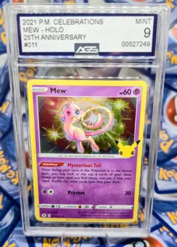Pokemon TCG Celebrations Mew Holo Rare Card 011/025 NM Condition Graded 9 Mint - Image 1