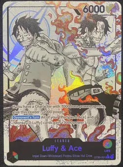 One Piece - Luffy & Ace (Parallel) - Alt Art Leader - Starter Deck EX (ST30-001) - Image 1