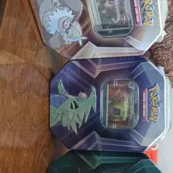 Pokemon TCG Triple Power Tin Box Lot of 3 Promo 30 Cards Slaking Tyranitar - Image 1
