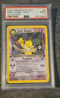 2000 Pokemon Rocket #9 Dark Hypno - Holo 1st Edition PSA 9 - Image 1