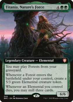 Titania, Nature's Force - Foil Extended Art BRC NM MTG - Image 1