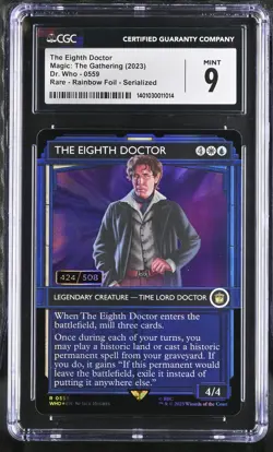 CGC 9 The Eighth Doctor 2023 Doctor Who #0559 Double Rainbow Serialized MTG - Image 1