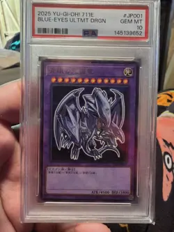 PSA Graded 3 Card Lot Yu-Gi-Oh! Holo Blue-Eyes, Blue Eyes, Goblin 1st Ed - Image 1