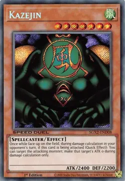 1x Kazejin (Secret Rare) - 1st Editio NM Eng YuGiOh - Speed Duel Midterm Paradox - Image 1