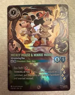 Disney Lorcana Mickey Mouse & Minnie Mouse - Adventuring Duo Enchanted Foil NM! - Image 1