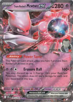 Team Rocket's Mewtwo ex Double Rare League & Championship Cards 081/182 NM - Image 1
