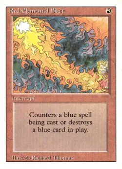 Red Elemental Blast Common Revised Edition Magic: The Gathering Heavily Played - Image 1