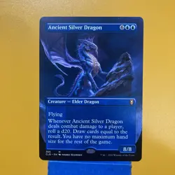 MTG Magic the Gathering Ancient Silver Dragon Borderless CLB! - Image 2