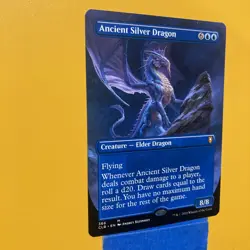 MTG Magic the Gathering Ancient Silver Dragon Borderless CLB! - Image 3