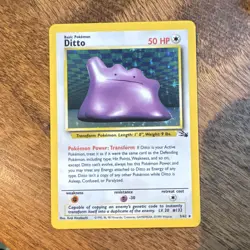 Wizards of the Coast Pokemon TCG Ditto Holo Rare Fossil 3/62 EN 50HP 1999 - Image 1