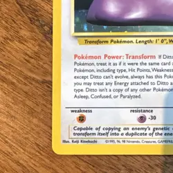 Wizards of the Coast Pokemon TCG Ditto Holo Rare Fossil 3/62 EN 50HP 1999 - Image 2