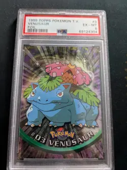 Venusaur Foil 1999 Topps Pokemon T.V. #3 PSA 6 EX-MT - Image 1