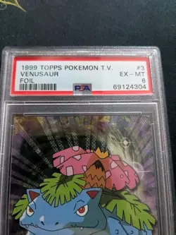 Venusaur Foil 1999 Topps Pokemon T.V. #3 PSA 6 EX-MT - Image 2
