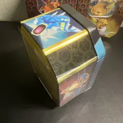 Pokemon Hidden Fates GX Tins Art Set of 3 Full Sealed Charizard Raichu Gyarados - Image 5