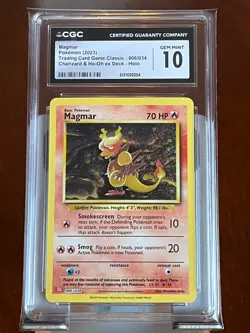 Pokemon Magmar #6 Trading Card Game Classic CGC 10 Gem Mint - Image 3