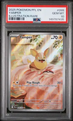 2025 POKEMON PFL EN-PHANTASMAL FLAMES ILLUSTRATION RARE #099 YAMPER PSA 10 - Image 1