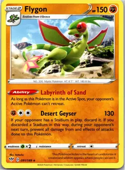 Flygon 091/189 Rare Darkness Ablaze Pokemon Near Mint - Image 1