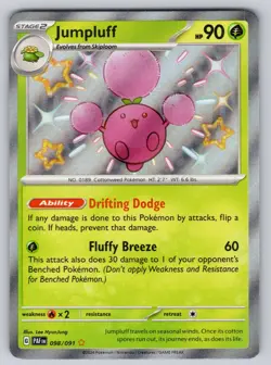 Jumpluff 098/091 Shiny Rare Paldean Fates Holo Near Mint - Image 1